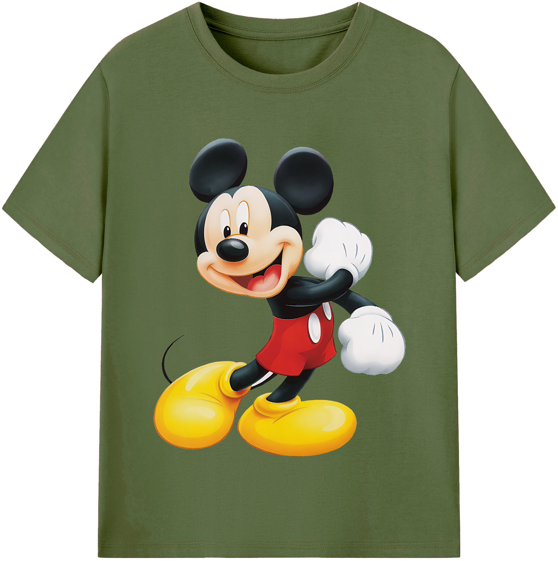 （画像用） ミッキーマウス Mickey Mouse 綿100％半袖Tシャツ（フロントプリント）